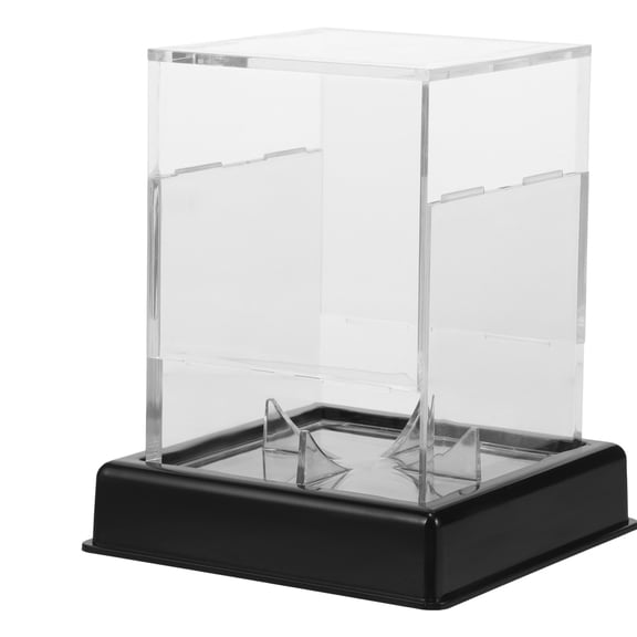 NICEXMAS Baseball Display Case, Black Plastic, for Home, Transparent Cover, Collectibles Box