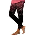 thumbnail image 2 of Riecok Yoga Leggings for Women Stretchy High Waisted Pants Floral Printed Fall Leggings Athletic Running Pants, 2 of 4