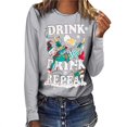 thumbnail image 2 of Camisas Navideñas Para Mujer Camisetas de Manga Larga Estampado de Bebidas Sudadera Con Cuello Redondo Informal Blusa Odeerbi ODB209803, 2 of 5