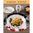 thumbnail image 3 of 15 Inch Round Placemats Set of 6, Black Plaid Christmas Non Slip Heat Insulation PP Table Mats, Snowman Gifts Xmas Tree Winter Snowflake Washable Place Mats for Kitchen Dining Party Table Decor, 3 of 7