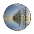 thumbnail image 1 of Landscape Mouse Pad for Computers, Trees on Top of the Frozen Lake in the Winter Scenic Forces of Nature Art Print, Round Non-Slip Thick Rubber Modern Mousepad, 8" Round, Blue Brown, by Ambesonne, 1 of 2