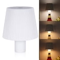 thumbnail image 1 of Tricolor LED Rechargeable Round Table Lamp - Adjustable 1500-6500K Warm, Neutral, and White Light - Touch Control with 4000mAh Battery - Modern Portable Design in White, 1 of 7