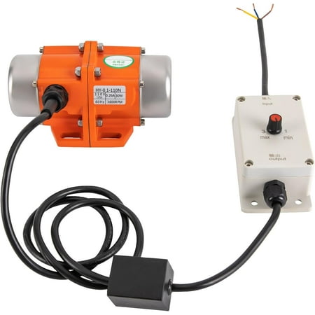 Vibration Motor, 30W Concrete Vibrator Vibration Motor with Speed Controller, 3600RPM Single Phase Power Aluminum Alloy Case Electric Asynchronous Vibrating Vibrators for Shaker Table
