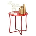 thumbnail image 5 of 18" Patio Portable Side Table, Waterproof Round Metal Steel Side Table, Terrace Wrought Iron Side Table, Weather Resistant Portable Outdoor and Indoor End Table, for Garden Balcony Yard, Red, 5 of 7