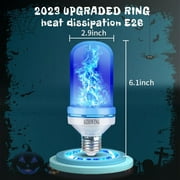 AIZHIWENG LED Light Bulb, 5W A19 Decorative Flame Lamp E26 Medium Base, 2-Pack Blue