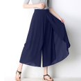 thumbnail image 4 of Alitao Maxi Skirt A Line Skirt Woman Summertime Loose Solid Color Thin Wide Leg Pants Slim Ninth Chiffon High Waisted Pants Pencil Skirt Flowy Skirt Dark Blue XL, 4 of 6