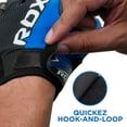 thumbnail image 2 of RDX Anti-Slip Men Full Finger Lycra and Leather Blue Black Weight Lifting Gloves, M, 2 of 9