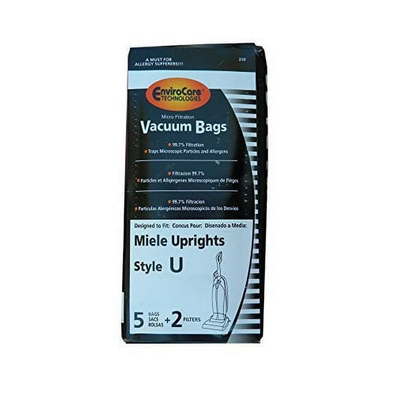 60 Compatible with Miele Upright Style U Vacuum Bags   Filters with Hygienic Self-closing Seal a