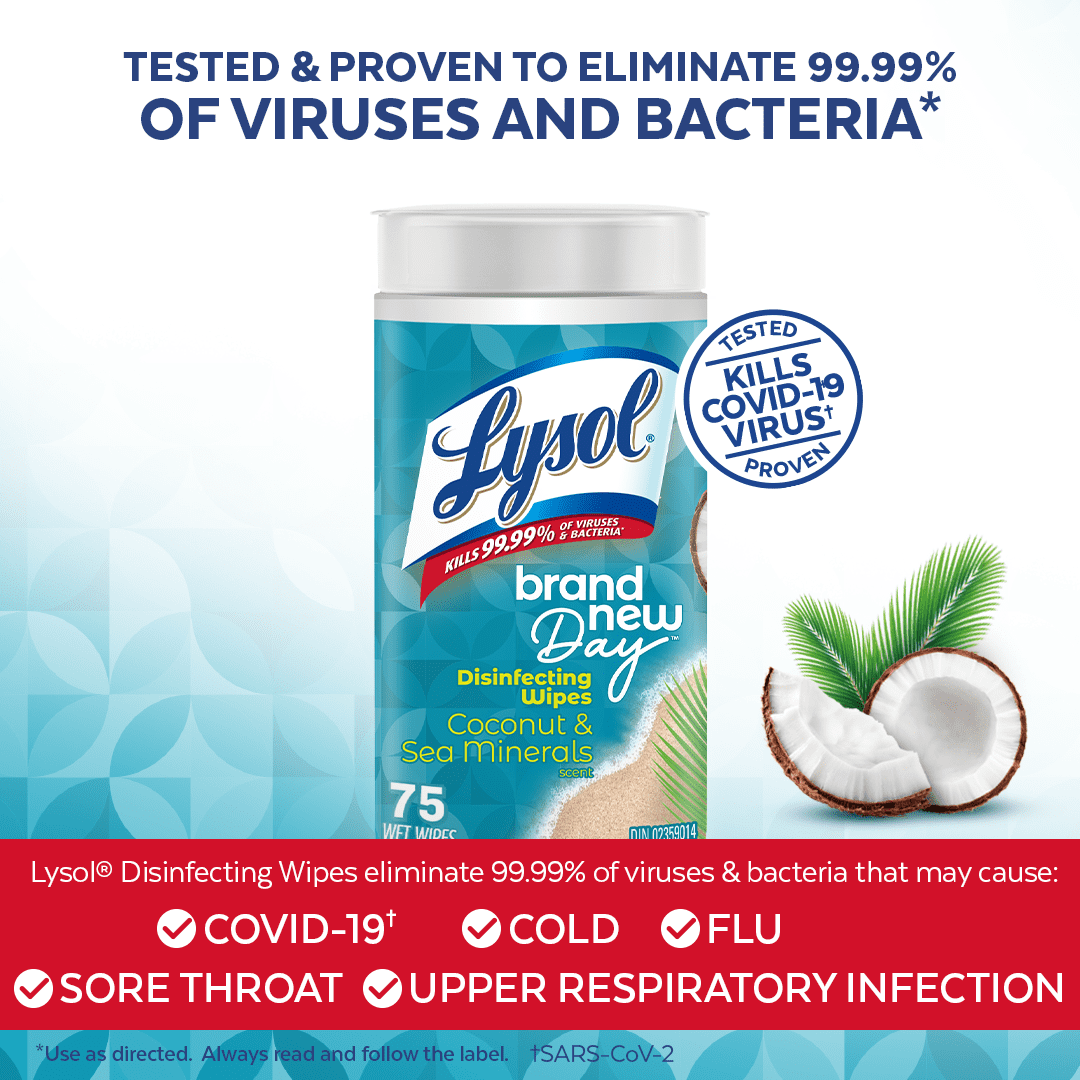 LYSOL® DISINFECTING WIPES - Brand New Day™ Coconut and Sea Minerals, 75ct