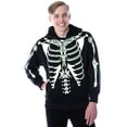 thumbnail image 3 of Men's Glow in The Dark Skeleton Costume Zip Hoodie (Black-Dia De Los Muertos, ), 3 of 7