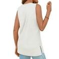 thumbnail image 4 of MOSHU Summer Tank Tops for Women Round Neck Sleeveless Plus Size Tops Slit Side Stiching Womens Shirts, 4 of 8