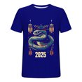 thumbnail image 3 of ZQUUVOU Men's T-Shirt Crew Neck Casual Printed Sports Short Sleeve Shirts (Blue,2XL), 3 of 3