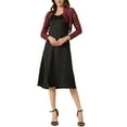 thumbnail image 2 of INSPIRE CHIC Boléro Court Ouvert en Dentelle Florale Transparente pour Femme TP Rouge Carmin, 2 of 6