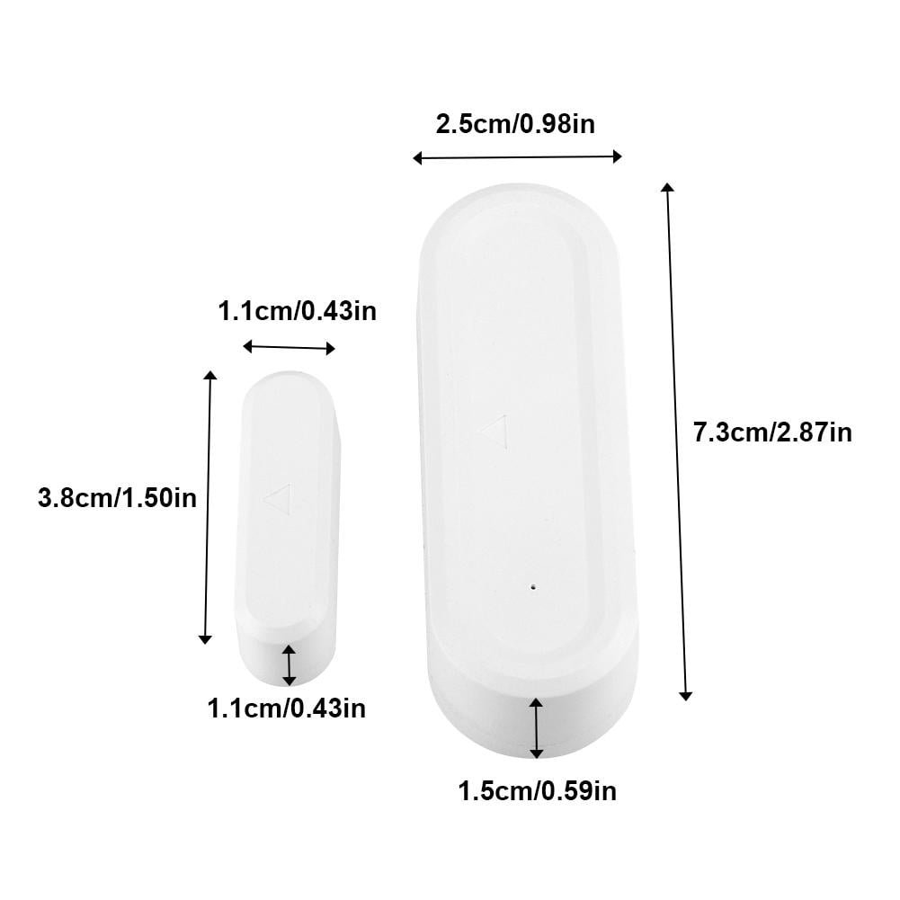Tebru Magnetic Contact,433MHz Door Magnetic Contact Wireless Sensor Detector Switch for Home Garage Alarm Security, Magnetic Contact Switch