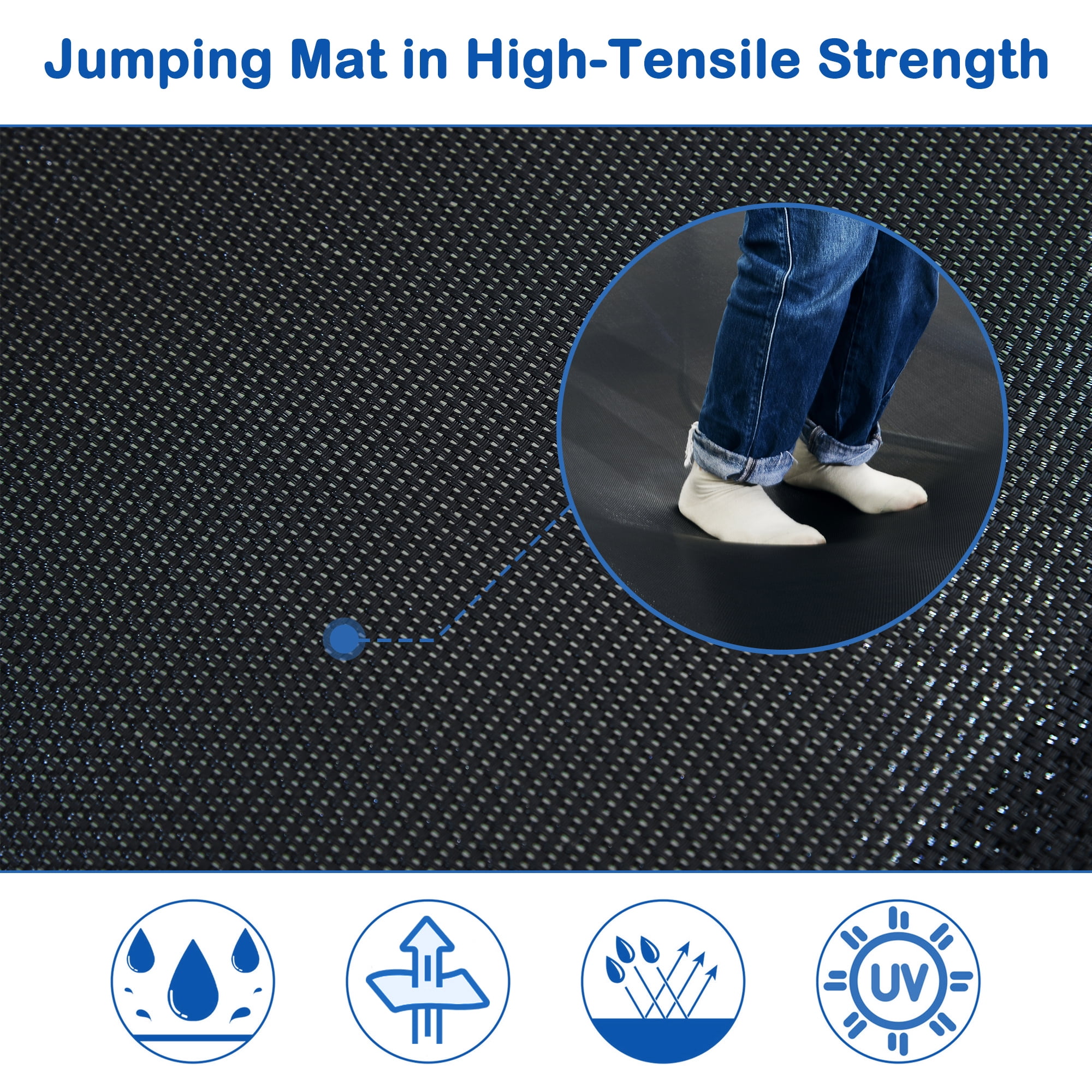 7FT Trampoline for Kids,Outdoor Recreational Trampoline with Safety Enclosure Net,Blue