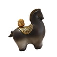 thumbnail image 1 of Figura de caballo, adorno de escritorio, recuerdo, escultura de caballo coleccionable moderna para con bolsa de dinero, 1 of 9