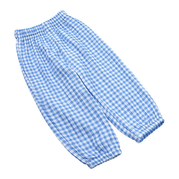 Chenyin Toddler Baby Lantern Pants for Boys Girls Elastic Waist Casual Trousers Kids Spring Summer Anti-Mosquito Cotton Loose Pants for 1-8 Years