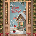 thumbnail image 3 of Winter Theme Happy Holidays Banner Festive Design Christmas Decor Snowy Scene for Holiday Celebration Indoor Display Seasonal Decoration, 3 of 9