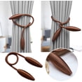 thumbnail image 3 of 2Pcs Creative Curtain Tieback Twist Tie Backs Decorative Drape Curtain Holder Holdbacks No Need Drilling (Silver)Coffee, 3 of 5