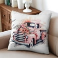 thumbnail image 4 of Romantic Love Valentine's Day Pillowcases,Be Mine Love Heart, Truck Rose Throw Pillow Covers 18 X 18 Inch, Set Of 2, Linen Study Sofa Cushion Cover Indoor Living Room Home Decor, 4 of 7