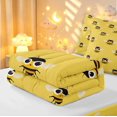 thumbnail image 6 of Erosebridal Cute Bee Zipper Twin Comforter Sets with Fitted Sheet and 2 Pillowcases,Cartoon Wildlife Theme Zipper Bedding Set,Yellow Black,4pcs, 6 of 8
