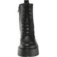 thumbnail image 2 of Sam Edelman Evina Black Leather Lace Up Rounded Toe Chunky Heeled Ankle Boots (Black Leather, 5), 2 of 6