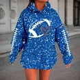 thumbnail image 4 of Sequins Football Hoodies for Women 2025 Fall Winter Glitter Sparkle Graphic Hooded Sweatshirt Y2K Pullover Tops, 4 of 6