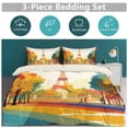 thumbnail image 3 of Quilt Cover Set Fashionable Printed Bedding Covers with Pillowcase Home Textiles, Paris Pride Eiffel Tower Queen (90"x90"), 3 of 5