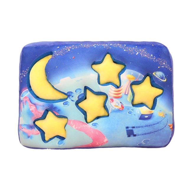 HILABEE Cartoon Detachable Toys Outer Space Pillow for Bedroom Baby blue