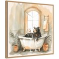 thumbnail image 4 of Kate and Laurel Sylvie Black Bear Bathroom Watercolor Framed Canvas Wall Art by The Creative Bunch Studio 30 x 30 Natural, Whimsical, Animals, Bathroom Art for Wall Decor, Living Room, Bedroom, 4 of 8