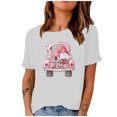 thumbnail image 2 of Meichang Valentines Day Chemises Femmes Cœur Graphique Tee Tops Manches Courtes Col Rond T-Shirts Blouses Joyeux Valentines Day Chemises, 2 of 5