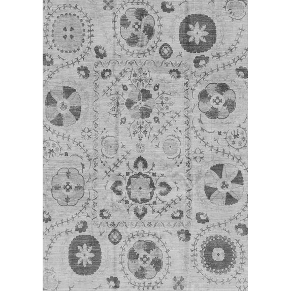 Ahgly Company Indoor Rectangle Abstract Gray Modern Area Rugs, 7' x 10'