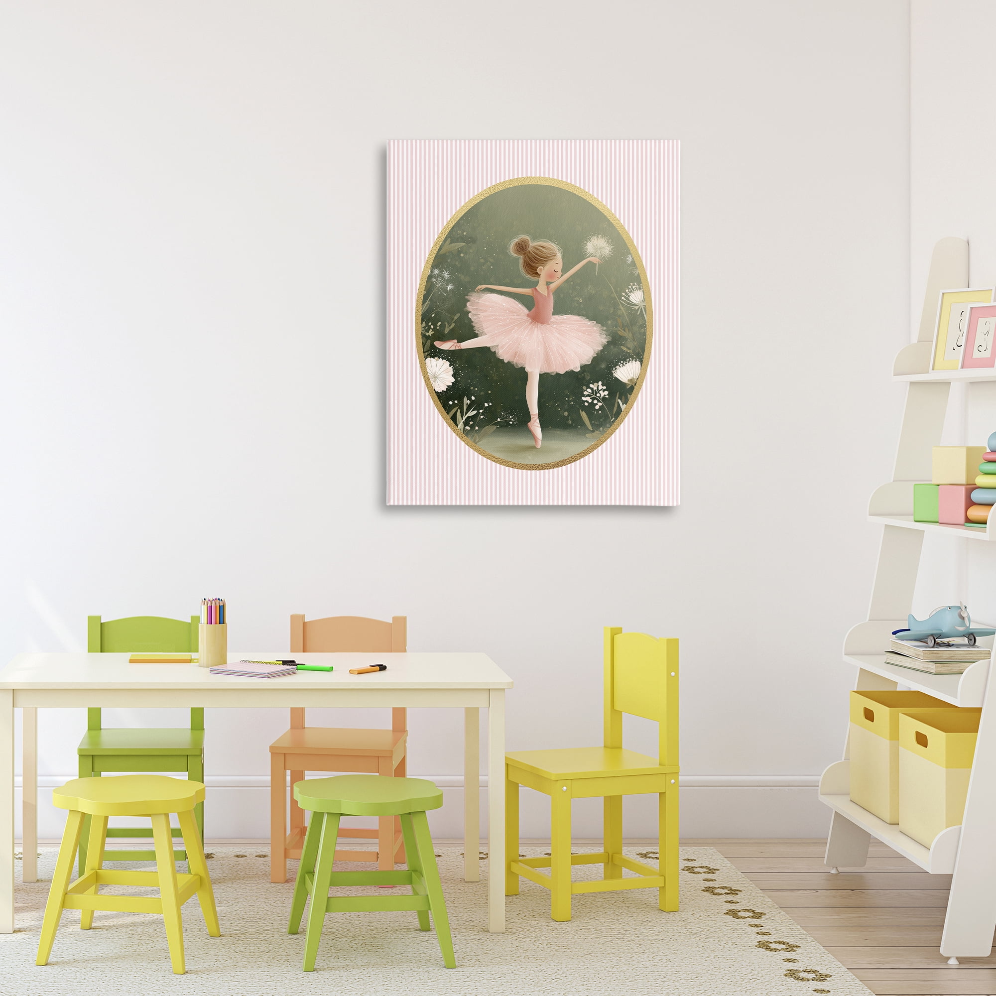 Stupell Industries Green & Pink Ballerina Canvas Wall Art, design by Christine Simpson Art