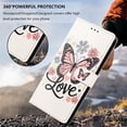 thumbnail image 6 of Colorful Painted Wallet Phone Case for Samsung Galaxy A37 5G 6.7" , PU Leather Flip Folio Cover With Card Slots, Magnetic Closure, Kickstand, Shockproof Protective Phone Case,Pink Butterfly, 6 of 10