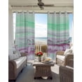 thumbnail image 4 of Green Purple Ombre Blackout Curtains, Light Blocking Print Window Curtains, Abstract Modern Art Fluid Striped Thermal Insulated Window Drapes for Living Room Kitchen Cafe 2 Panels, 84"W x 63"L, 4 of 9