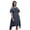 Black3, variant on Grey Butterfly Print Cold Shoulder Women Swing Tunic Flutter Sleeve Midi Dress - Small