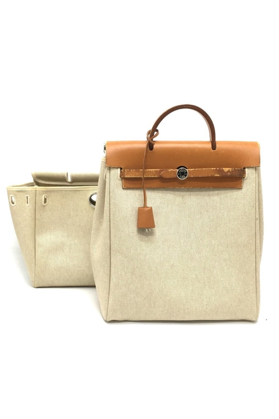 Pre-Owned HERMES Airbag Ad PM 2-Way Backpack with Spare Bag, Leather/Toile GM,... (Fair)