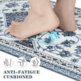 thumbnail image 4 of Blue Boho Kitchen Mats for Floor 2 Piece, Cushioned Anti-Fatigue Kitchen Rugs, Memory Foam Kitchen Rugs and Mats Non Skid Waterproof, Blue Retro Floor Comfort Mat, 18'''' x 48'''' + 18'''' x 30'''', 4 of 6