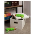 thumbnail image 6 of YfulYde Collapsible File Storage Organizer Box with Lid - Decorative Linen Hanging Filing & Storage Office Box - Letter/Legal - Strong Durable - Toys Blankets Binders - Cream - 1 Pack, 6 of 8