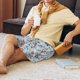 thumbnail image 5 of Balery Winter Gnome And Snowman Pantalones cortos de pijama de punto de algodón para hombre con cinturilla y bolsillos-Large, 5 of 6