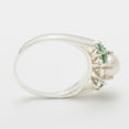 thumbnail image 3 of LBG British Made 9k White Gold Cultured Pearl & Emerald Womens Cluster Ring - 33 size options - Size 7.25, 3 of 6