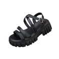 thumbnail image 6 of Xucatan Women's Chunky Platform Sandals, Round Toe Open Toe Slides with Thick Sole and Buckle Ankle Strap, Faux Leather Multi Strap Beach Shoes, Versatile Summer Casual Footwear Gift, 6 of 9