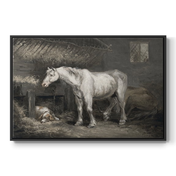 Vintage Animal Print-XLII By Wexford Home Framed in Black Wood Gallery Wrapped Canvas 17 in. x 25 in.