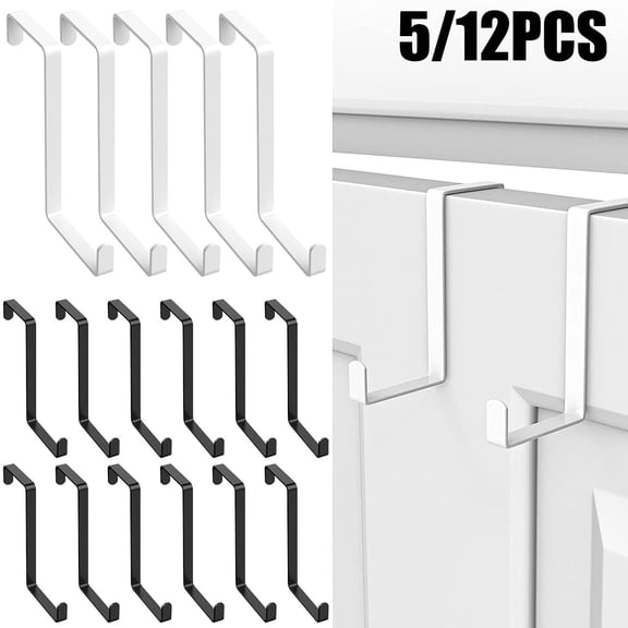 Over The Door Hooks Z Shaped Metal Hangers Heavy Duty Towel Coat Rack 12 Pcs (8.9cm )