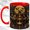 Red, variant on Mosaic Coven Coffee Mug, Bat Moon Mug, Ceramic 11 oz