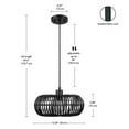 thumbnail image 2 of Fitz 1-Light Matte Black Pendant Lighting with Rattan Shade, 2 of 9