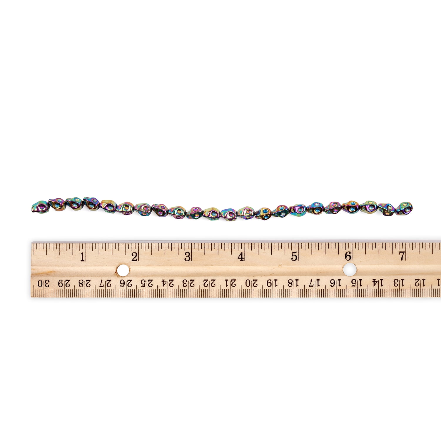 Cousin DIY 7" Rainbow Metallic Skull Bead Strand, 22 Piece, Unisex, Adult-Model 69995833