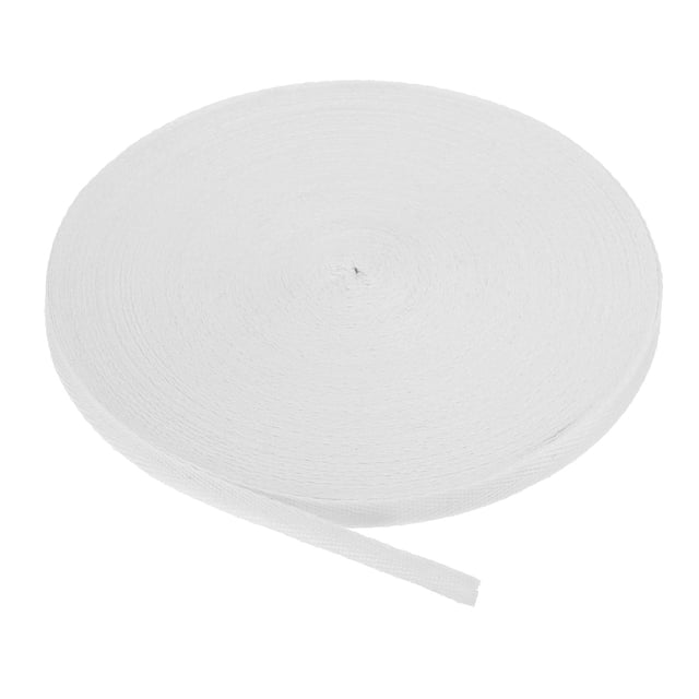 Cinta de algodón Uxcell de 3/8 pulgadas 50 yardas, cinta de sesgo para coser, envoltura de regalos, manualidades, blanca 50 yardas