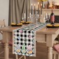 thumbnail image 2 of Table Runners 72 Inches Long Dress Scarves, Easter Farmhouse Kitchen Table Runner, Coffee Tablerunners, Vintage Gnomes Bunny Eggs Black Buffalo Plaid 16x72 Inch, 2 of 9