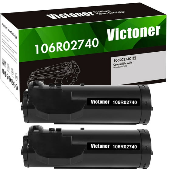Victoner 106R02740 Extra High Yield（25,900Pages) Toner Cartidge Compatible for Xerox WorkCentre 3655 2xBlack